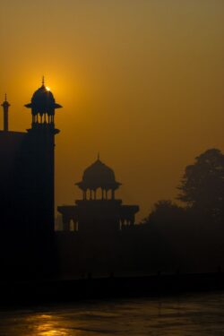 Early morning at the Taj's East gate